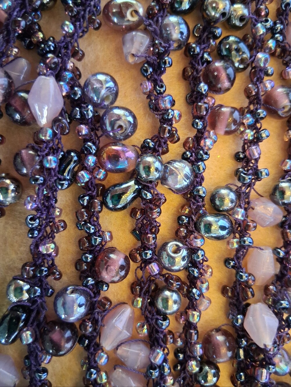 Purple Beaded Multi-Strand Necklace - Women - Picture 4 of 7